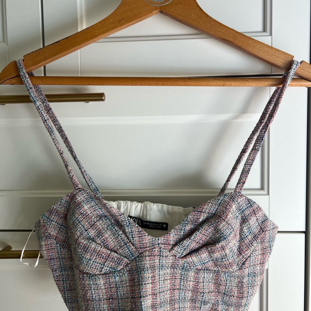 Zara Multicolor Tweed Top
